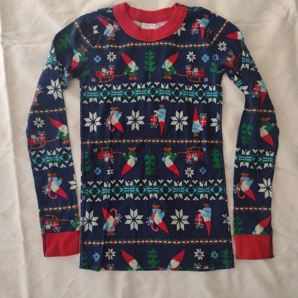 Hanna Andersson Kids Christmas Pajama Tops 10 Set of 2 Organic Cotton Thermal - Picture 4 of 11